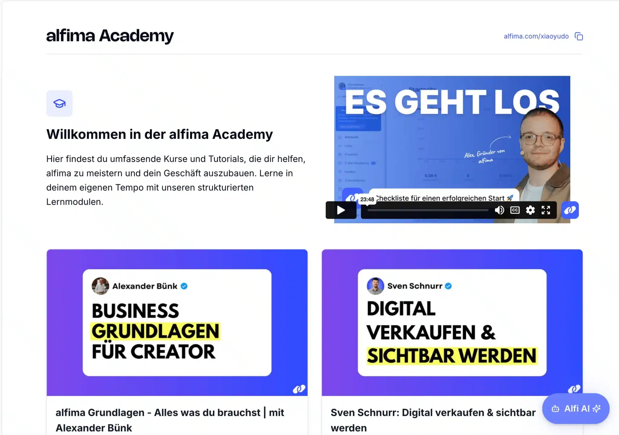 alfima All-In-One Tool Academay Übersicht