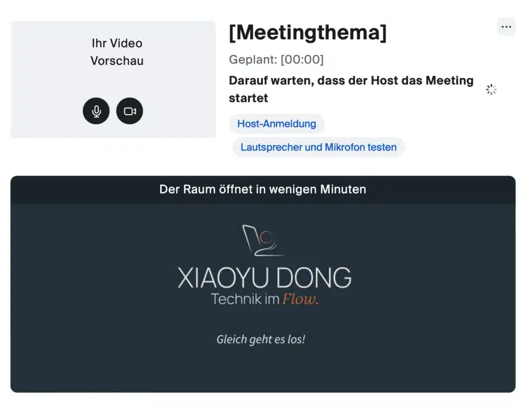 Einstellungen um Warteraum von Zoom individualisieren